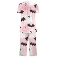 thumbnail image 5 of Juesizh Pajamas for Women Set Plus Size Halloween Print Loungewear Casual Comfy Short Sleeve Capris Pajamas, S-3XL, 5 of 7