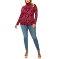 thumbnail image 3 of Women's Casual Polka Dot Printed Ribbed Long Sleeve Turtleneck, 3 of 4