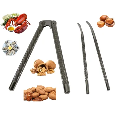 Dependable Industries Nutcracker and Seafood Cracker Set Includes 2 Picks Ideal for Crab, Shellfish, Lobster Scallops, Oysters Walnuts and Nuts with Shells Classic Nut Cracker Design