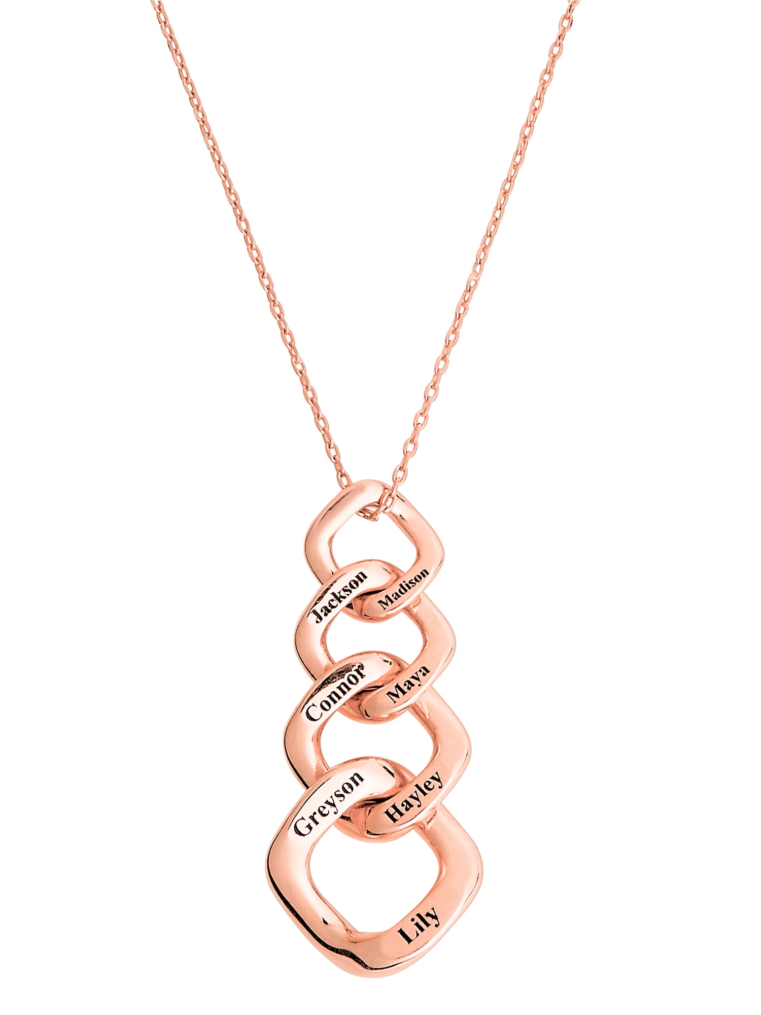 Personalized Planet Women's Engraved Open Link Pendant Necklace