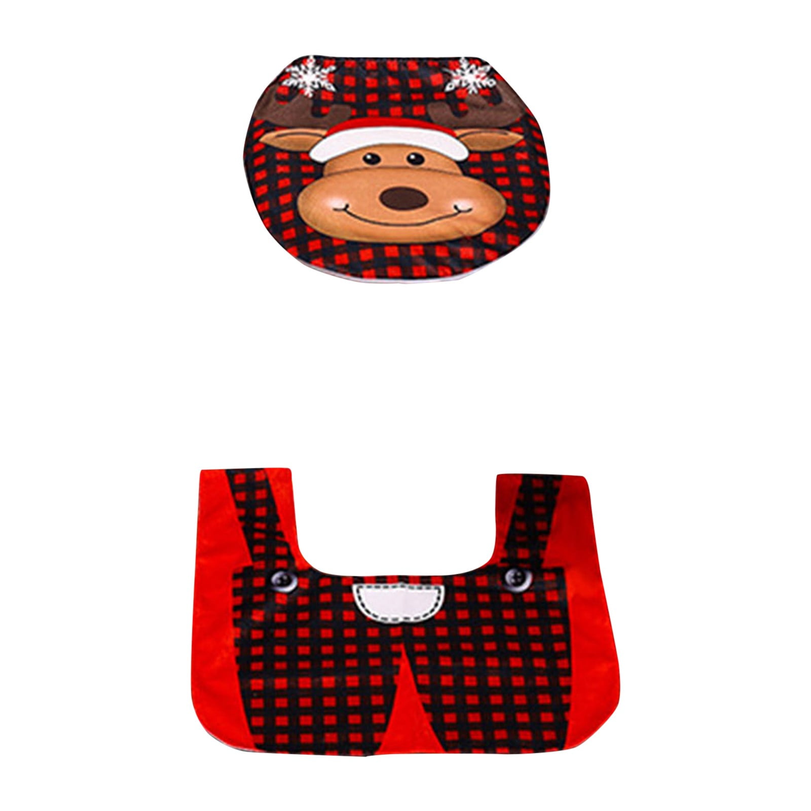 mnjin christmas decorations xmas bathroom sets decor toilet seat cover ...
