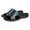 Blue, variant on Leather Slippers, Open Toes Indoor Slippers Leather Flat Slide Sandals Casual House Shoes Bedroom Slippers Office Slippers for Mens