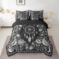 thumbnail image 2 of Homewish Female Men Boho Feather Dreamcatcher Bedding Comforter Set 7-Piece,Chic Floral Flowers King Bedding Sets,Retro Vintage Aesthetic Ultra Soft Bed Sheets,Breathable Home Decor,Reversible, 2 of 8