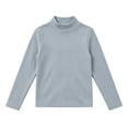 thumbnail image 7 of Boys Girls Cotton T Shirts Kids Crewneck Tops Comfort Long Sleeve Basic Tees Light Blue 4-5 Years, 7 of 7