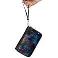 thumbnail image 2 of Buckle-Down Wallet, Zip Around, Galaxy Collage, Vegan Leather, 2 of 7