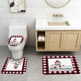 thumbnail image 3 of PATIO 4 Pieces Set 3D Digital Printing High-Density Merry Christmas Theme Pattern Shower Curtain Set Bathroom Floor Mat Base Mat Toilet Mat Home Holiday Decoration Bathroom Accessories Ch, 3 of 9
