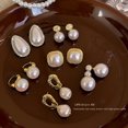 thumbnail image 4 of French retro pearl earrings high-end earrings 2024 new light luxury niche earrings temperament earrings, 4 of 75