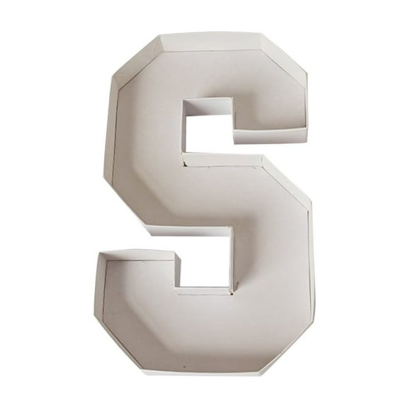 NXMY Graduation Party Decoration S Letter Set 3D White Cardboard Sign for Celebrations and Events S