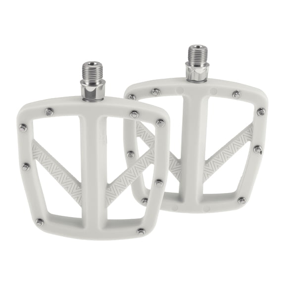 Unique Bargains Bicycle Pedal Nylon Universal Bike Flat Pedal without Reflective Strips White Fit 14mm Axles Non-Slip Bicycle Pedal for BMX MTB Road Bikes 1 Pair