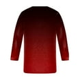 thumbnail image 4 of Pompotops T-shirt Mode Imprimé Ample pour Femmes Manches 3/4 Blouse Dentelle Col Rond Hauts Décontractés Liquidation, 4 of 5
