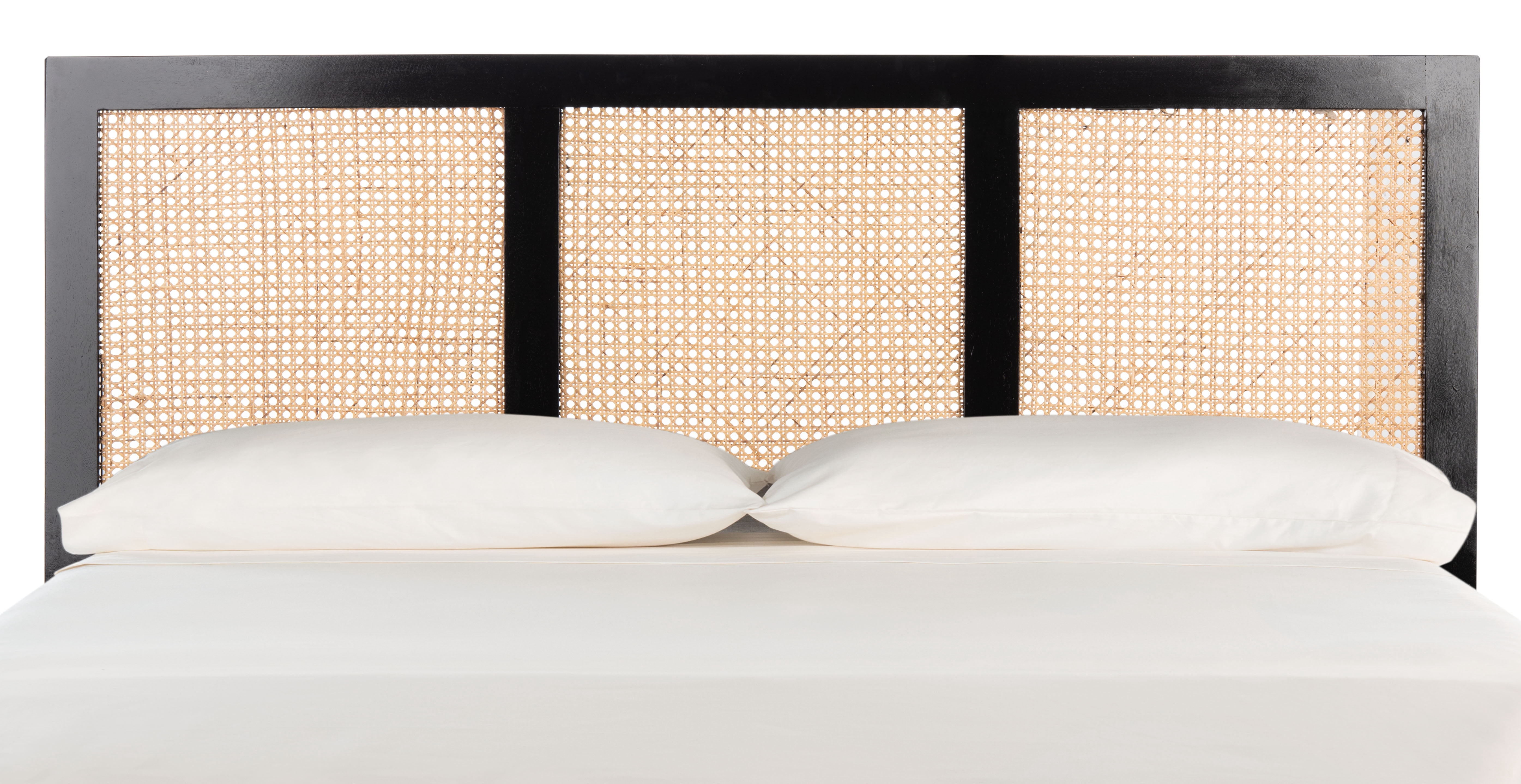SAFAVIEH Vienna Cane Farmhouse Wood Headboard, Queen, Black