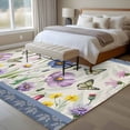 thumbnail image 4 of Blue Wildflowers Area Rugs 6'x9', Washable Small Throw Rugs for Kitchen Dining room, Farmhouse Country Spring Butterfly Floral Indoor Outdoor Rug Non-Slip Low Pile Carpet Runner Reversible Floor Mats, 4 of 8