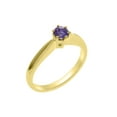 thumbnail image 1 of LBG British Made 9k Yellow Gold Amethyst ring Womens Engagement Ring - 33 size options - Size 11.75, 1 of 7