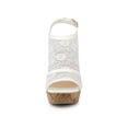 thumbnail image 6 of BLISSFUL STEP Women's Shoes Open Toe Platform Heel Laces Wedge Sandals White 7, 6 of 8