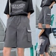 thumbnail image 3 of Women Summer Loose Cargo Shorts Harajuku Hip Hop Solid Color Multi Pockets Pants Wide Leg Baggy High Waist Streetwear, 3 of 19