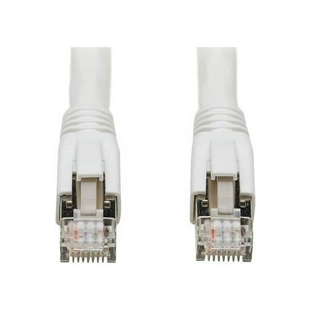 Eaton Tripp Lite Series Cat8 25G/40G-Certified Snagless Shielded S/FTP Ethernet Cable (RJ45 M/M), PoE, White, 3 ft. (0.91 m) - Patch cable - RJ-45 (M) to RJ-45 (M) - 3 ft - S/FTP - CAT 8 - snagless, solid - white