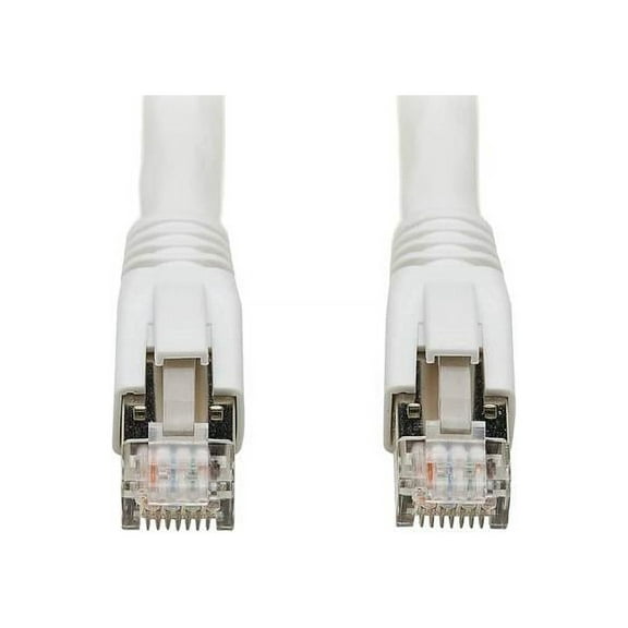 Eaton Tripp Lite Series Cat8 25G/40G-Certified Snagless Shielded S/FTP Ethernet Cable (RJ45 M/M), PoE, White, 3 ft. (0.91 m) - Patch cable - RJ-45 (M) to RJ-45 (M) - 3 ft - S/FTP - CAT 8 - snagless, solid - white
