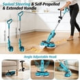 thumbnail image 6 of Amiluo Cordless Electric Mop, 800 RPM Dual-Motor Power Spin Mop for Floor Cleaning with 6,000 mAh Large Battery, Water Spray, LED Headlights & Smart Display, Self-Propelled for Multi-Surface, M2, 6 of 9