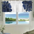 thumbnail image 6 of Navy Blue Gold Kitchen Valances for Windows, Abstract Line Art Troditional Ink Painting Bathroom Window Valances 42x18 Inch Rod Pocket Window Treatments Valance Curtains for Living Room Bedroom Decor, 6 of 9
