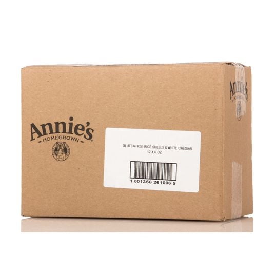 (12 pack) Annie's Gluten Free Rice Pasta and White Cheddar, Made with Real Cheese, 6 oz