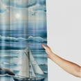 thumbnail image 3 of Orinice   Shower Curtain Sets,Lighthouse Coastal Nautical Seascape Ocean Sailboat Bathroom Curtain with Hook (Bath Mat,Toilet Seat Cover, U-Shaped Toilet) 69x72, 3 of 7