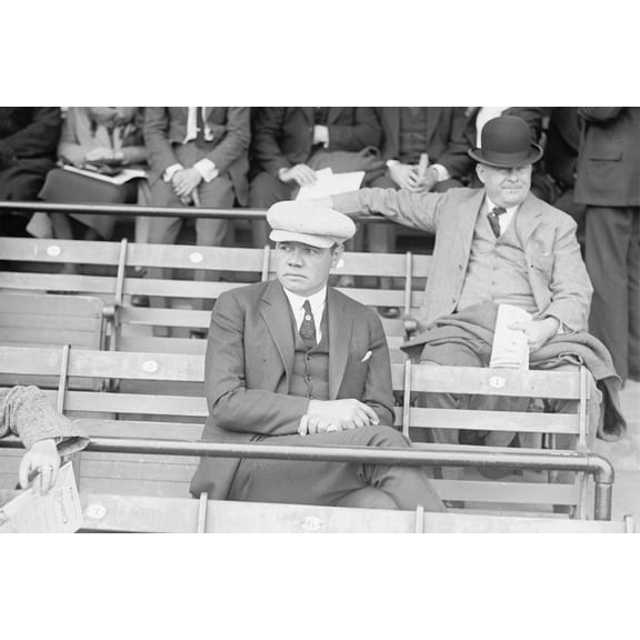 24x36 gallery poster, Babe Ruth in the stands on Opening Day, April 12, 1922, at Griffith Stadium in Washington, D.C.