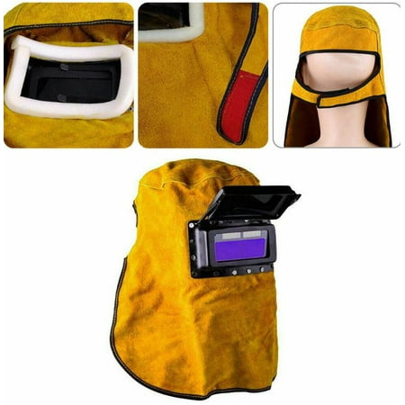 

Leather Welder Head Protect Hood Solar Auto Darkening Filter Lens Welding Mask