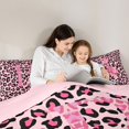 thumbnail image 4 of Manfei Ribbon Monogrammed B Twin Bedding Sets 7-Piece for Girl, Kawaii Princess Style Bedding Comforter Set, Chic Pink Cheetah Print Reversible Sheet Sets, Super Cozy Room Decor, 4 of 7