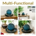 thumbnail image 6 of Sunnydaze Modern Teal Ceramic Tabletop Water Fountain with Orb, 6 of 12