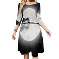 thumbnail image 1 of Moonlight Nature Guitar Sweetheart Knot Flared Dress Fashion Design Large Size Loose Dress Guitar Nature Tree Trees, 1 of 4