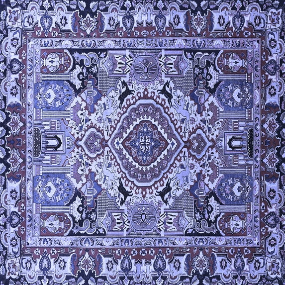 Ahgly Company Indoor Square Persian Blue Traditional Area Rugs, 5' Square