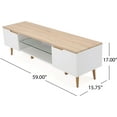 thumbnail image 3 of ZXNYH Rowan Wood TV Stand, White Matte / Oak Finish, 3 of 9