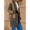 thumbnail image 6 of DOKOTOO Sweaters for Women Cardigans Open Front Long Sleeve Cardigan Casual Knit Sweaters Color Block Cardigans Coat with Pockets Outwear ﻿, 6 of 12