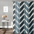 thumbnail image 2 of PRATYUS  Navy Blue Hook Shower Curtain  Hotel Shower Curtain, Modern Geometric Shower Curtain Layer, Washable 69x72, 2 of 7