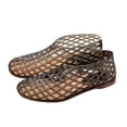 thumbnail image 2 of EliteGoogv Womens Mesh Ballet Flats Hollow Jelly Slip On Shoes For Women Clear Low Heel Summer Footwear Black US:7.5, 2 of 9