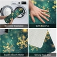thumbnail image 4 of Bath Mat Teal Snowflake Winter Christmas Bathroom Rug Non Slip for Shower Soft Memory Foam 15.7 x 23.6 Inch Small Carpet Floor Runner Washable, 4 of 6