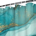 thumbnail image 3 of Teal Gold Marble Pattern Shower Curtain 72"x84" ,Bathroom Decorative Shower Curtains Set with 12 Hooks,Modern Waterproof Washable Shower Curtain, 3 of 6
