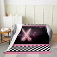 thumbnail image 2 of Erosebridal Cool Lightsaber Sherpa Blanket, Honeycomb Fuzzy Blanket Throw, Checkered Flag Decor, 2 of 7