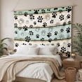 thumbnail image 3 of Teal Brown Paw Print Large Tapestry for Bedroom Wall Hanging Tapestry, Vintage Farmhouse Wooden Grain Ceiling Backdrop Tapestries Poster Blanket Wall Decor for Teens Room Living Room Dorm 85" x 90", 3 of 8