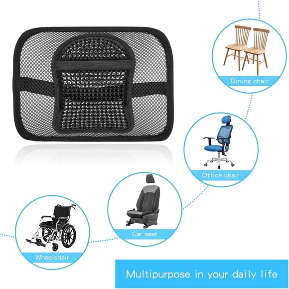 Mesh Back Support for Office Chair, Lumbar/Chair Back Support with Elastic Strap Back Rest for Car /Back Pain Relief