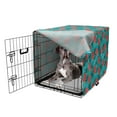 thumbnail image 5 of Exotic Dog Crate Cover, Tropic Summer Botany Pattern with Hibiscus Flowers, Easy to Use Pet Kennel Cover Small Dogs Puppies Kittens, 7 Sizes, Seafoam Coral, by Ambesonne, 5 of 6