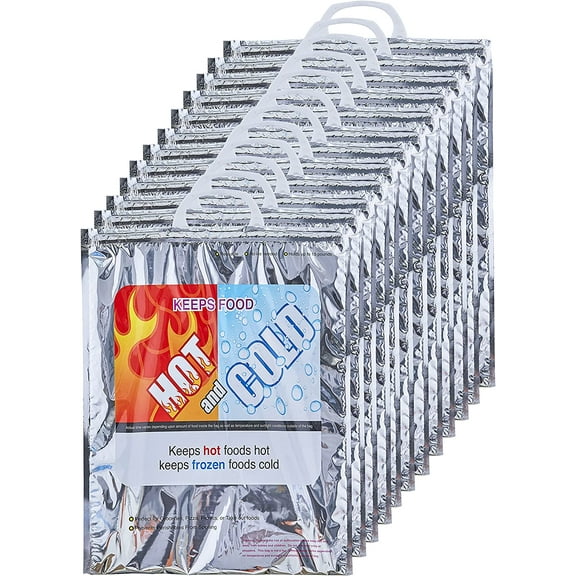 Superio Reusable Grocery Bags Insulated Cooler Bag Thermal Grocery Shopping Bag for Hot Cold Food Delivery Bags (12, 13.5"x17.5")