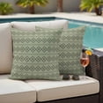 thumbnail image 4 of Sage Green Boho Outdoor Waterproof Pillow Covers, Vintage Ethnic Tribe Abstract Art Geometric Decorative Square Throw Pillowcase Sofa Cushion Sham for Patio/Couch/Chair, 16"x16" 2 Pack, 4 of 8