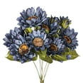 thumbnail image 2 of Adapan 1PC 9-Heads Artificial Sunflower Bouquet, Autumn Fall Faux Flowers for Home Kitchen Farmhouse Table Centerpiece Decor,Blue, 2 of 9