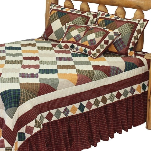 Patch Magic Rustic Cabin Lightweight Reversible Cotton Twin Quilt Adult
