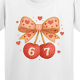 thumbnail image 4 of Inktastic 67th Anniversary Heart Bow and Cherries Youth T-Shirt, 4 of 5