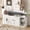 White, variant on Laisnet 48" Storage Bench for Entryway, Wood Shoe Organizer with Cushion and Barn Doors