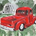thumbnail image 2 of Warren, Annie 12x12 Black Ornate Wood Framed with Double Matting Museum Art Print Titled - Big Red Truck I, 2 of 4