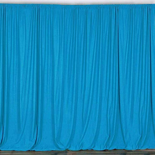 lovemyfabric 100% Polyester Window Curtain/Stage Backdrop Curtain/Photography Backdrop 58" Inch X 120" Inch(Approx 5ft X 10ft) (2, Turquoise)