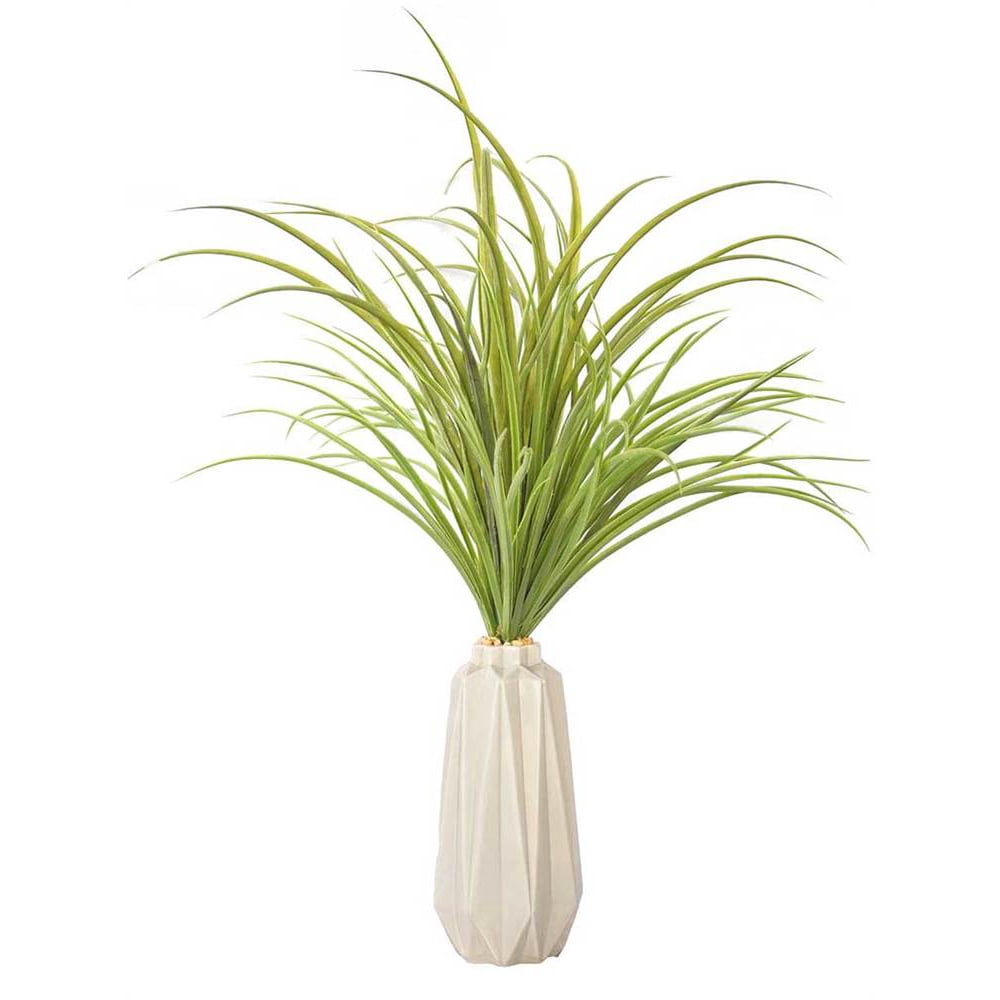 26" Tall Plastic Grass Artificial Indoor/ Outdoor Faux Decor in Grey